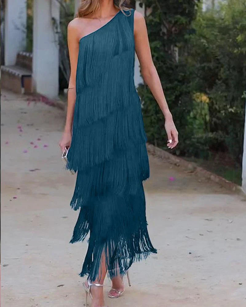 Sevilla | Vestido elegante con flecos