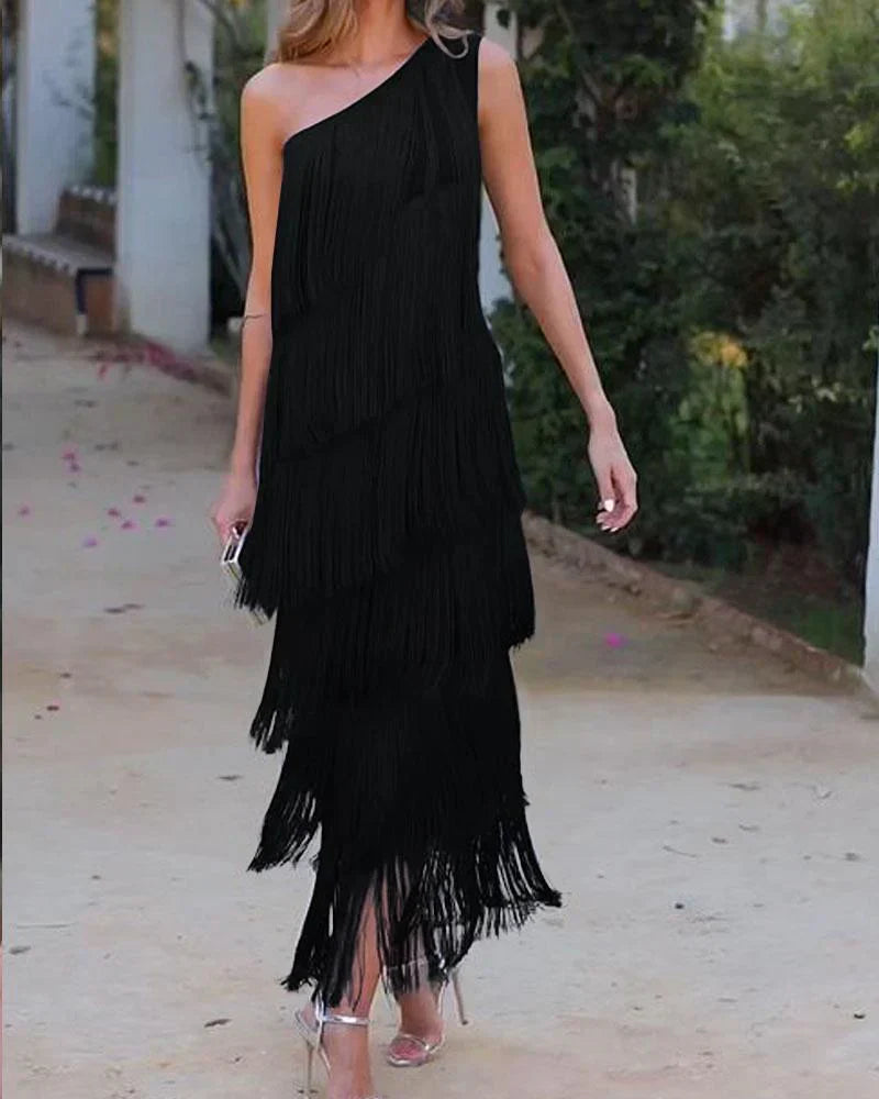 Sevilla | Vestido elegante con flecos