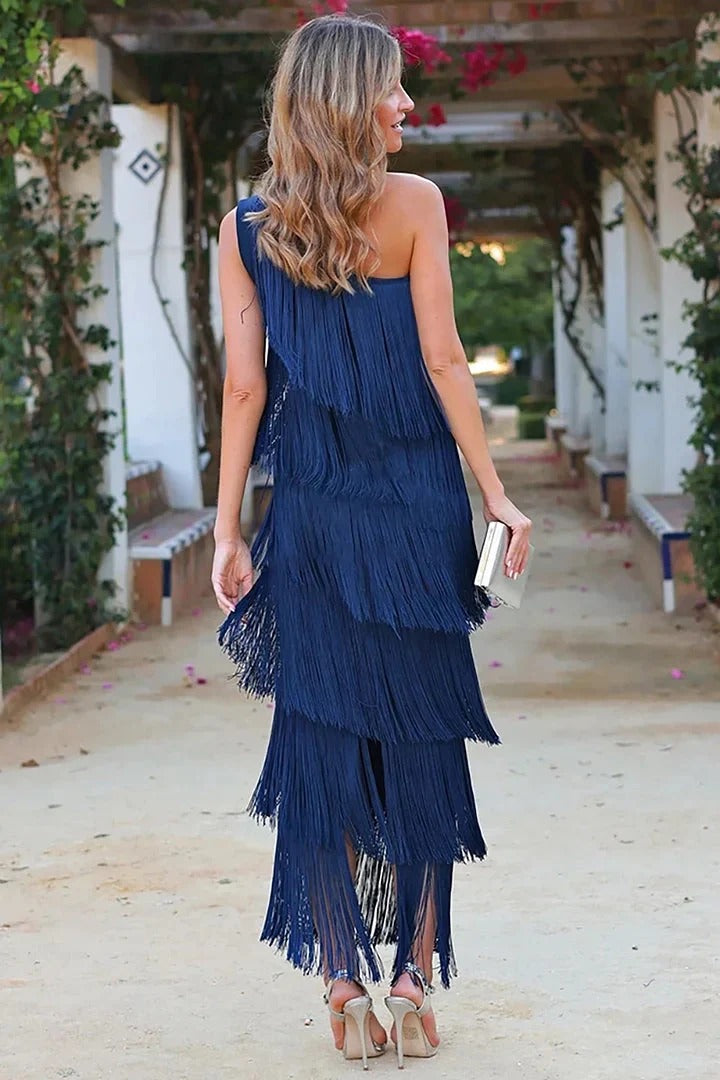Sevilla | Vestido elegante con flecos