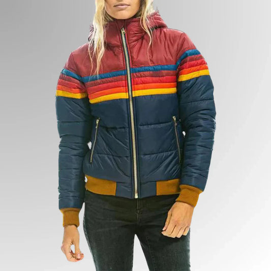 Chloé | Chaqueta con cremallera y rayas de arcoíris