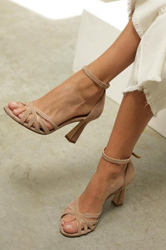 Elvira™ | Sandalias de patchwork con punta redonda y tacón fino