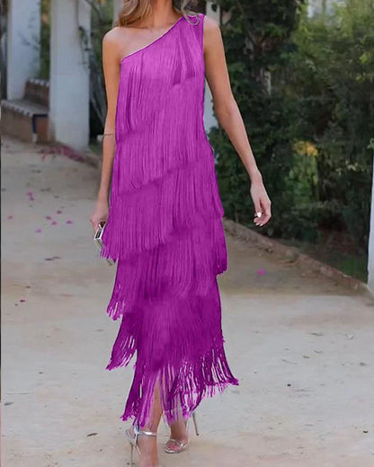 Sevilla | Vestido elegante con flecos