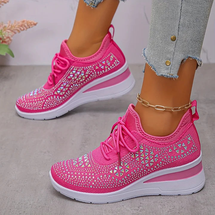 Lourdes | Zapatillas ortopédicas con brillantes diamantes