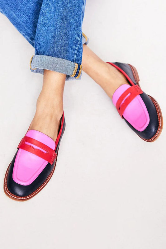 Luna | Mocasines negros con detalles de color