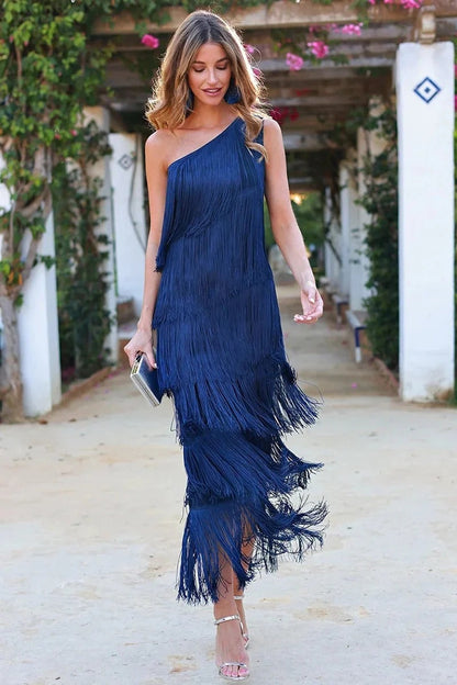 Sevilla | Vestido elegante con flecos
