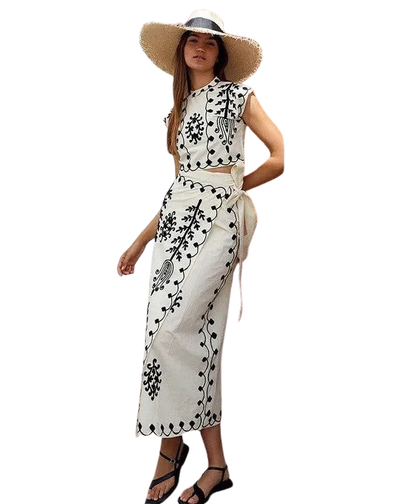 Camilla | Conjunto estampado Top y Falda