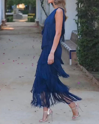 Sevilla | Vestido elegante con flecos