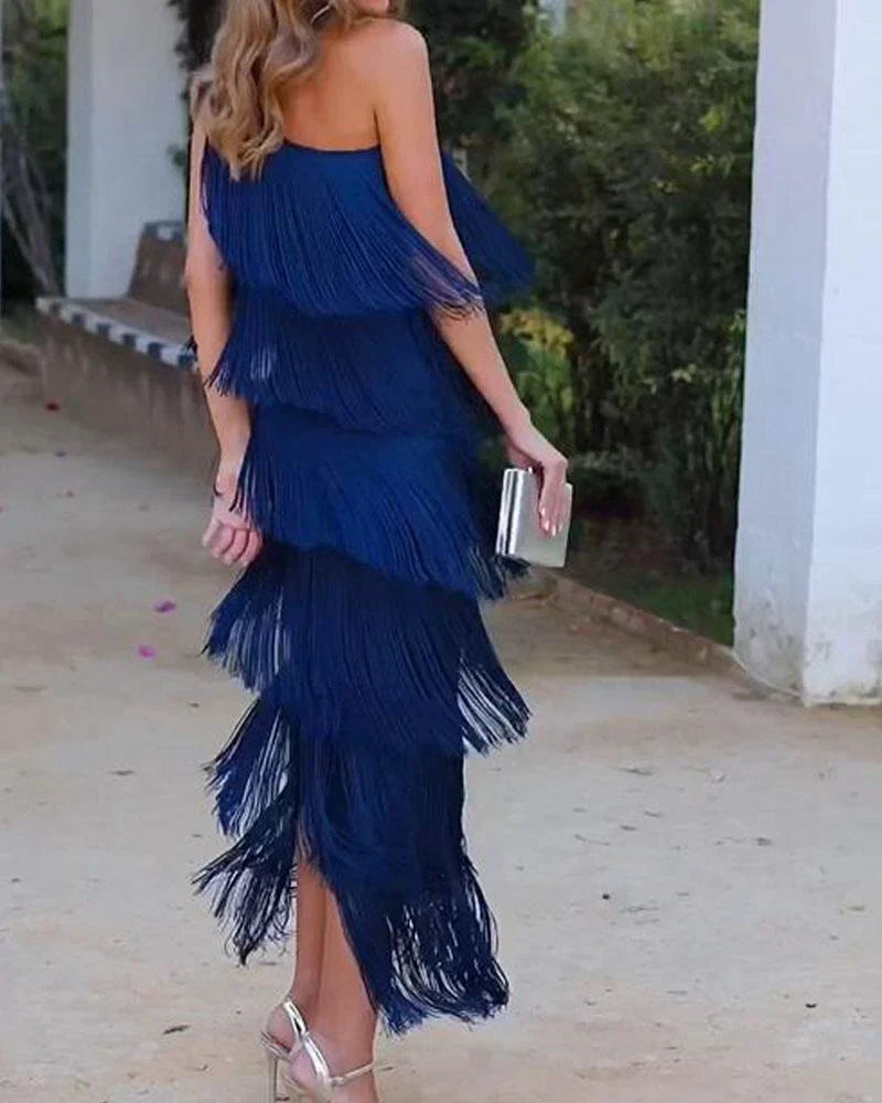 Sevilla | Vestido elegante con flecos