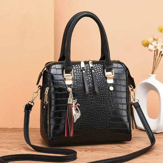 Luna™ | Bolso con textura de cocodrilo